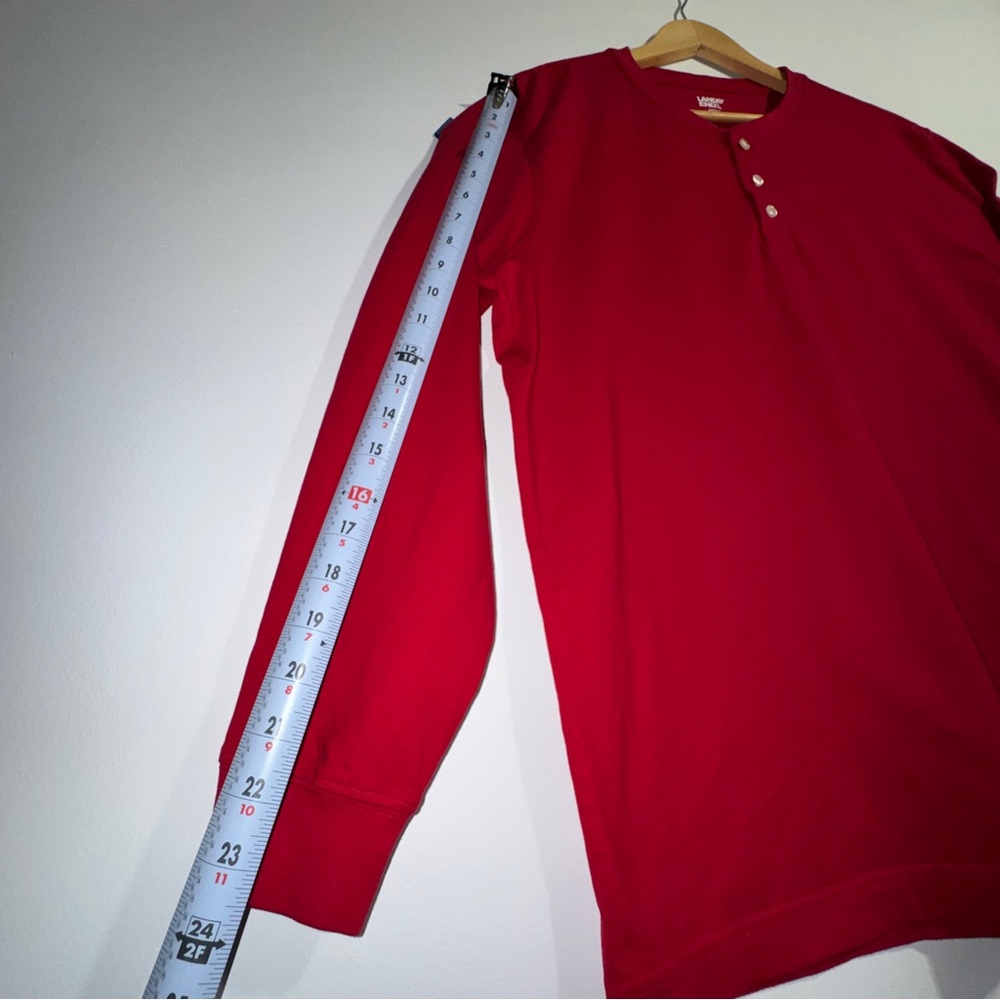 Lands‎ End Red Long Sleeve Henley Super T Shirt Size Large - Picture 8 of 8